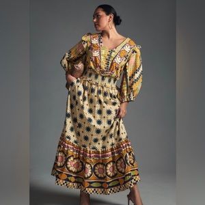 Farm Rio Tropical Sunshine V-Neck Dress